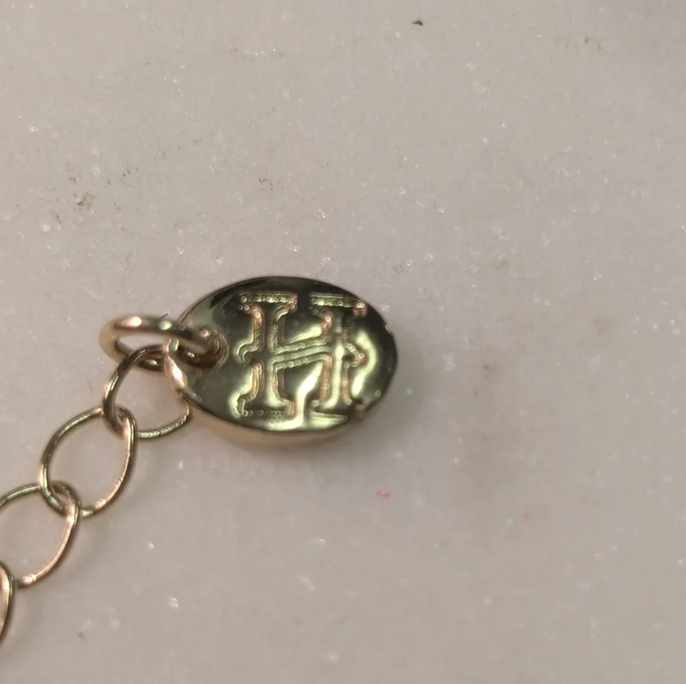 Crescent Moon Necklace, Gold Tone and Crystals - Picture 7 of 8